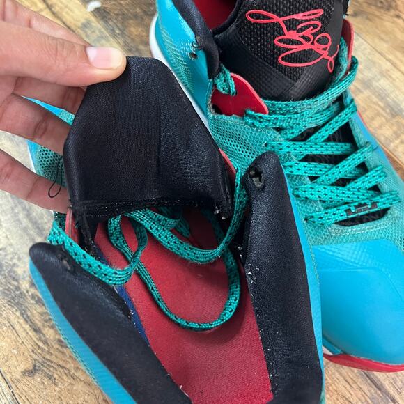 Nike LeBron 9 Low Liverpool Teal/Red Basketball Shoes Size 8 - Picture 8 of 13